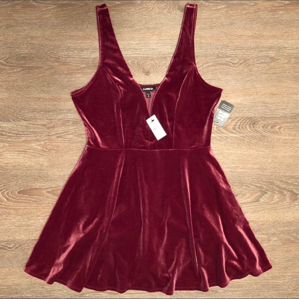 Express velvet Wine Cocktail Dress size XL & L & S - Picture 2 of 5
